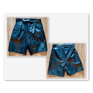 Vintage black leather shorts